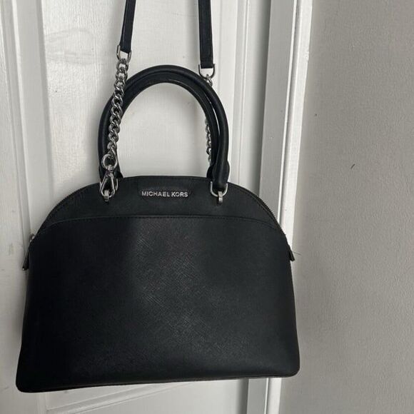Black Michael Kors Emma bag with strap - Picture 1 of 8